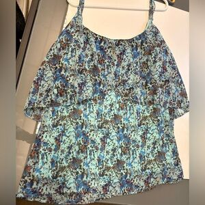 Junarose flowy printed layered sleeveless Flowy feminine tank top womens size 24